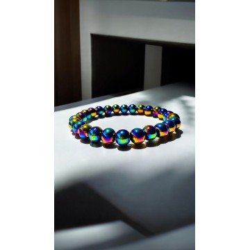 Pulseira Hematite Aura ou Arco-íris