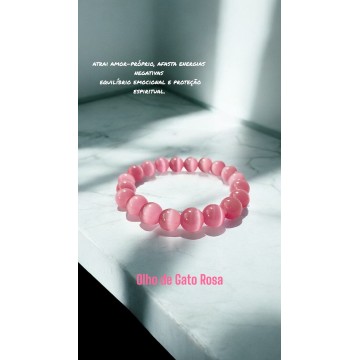 Pulseira Olho de Gato Rosa