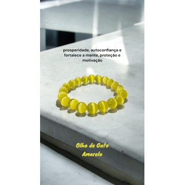 Pulseira Olho de Gato Amarelo