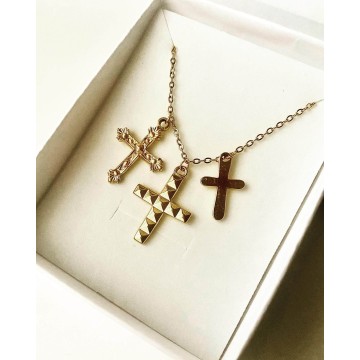 Triple cross necklace