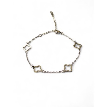 Pulseira Trevo da Sorte – Aço Inoxidável Prateado