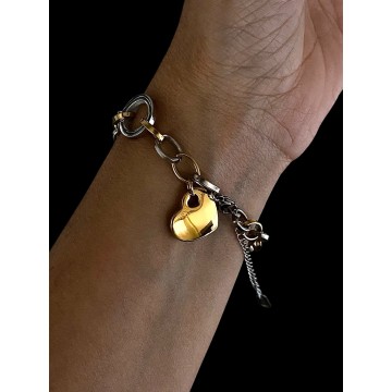 Pulseira Double Love aço inoxidável