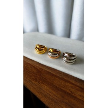 Anel Moon Dourado Aço inoxidável