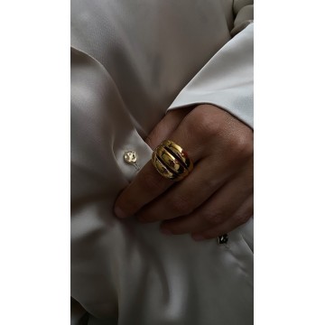 Anel Moon Dourado Aço inoxidável