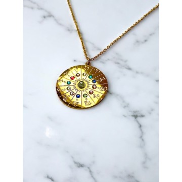 Colar Zodíaco dourado aço