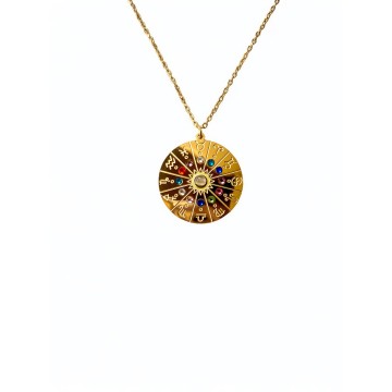 Colar Zodíaco dourado aço