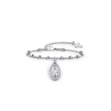 Pulseira Medalha Nossa Senhora aço inoxidável