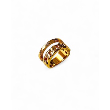 Anel luxury vibes dourado aço
