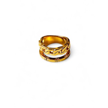 Anel luxury vibes dourado aço