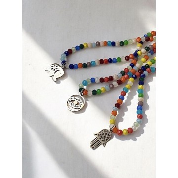 Colar Elefante Sagrado – Cristais Multicoloridos