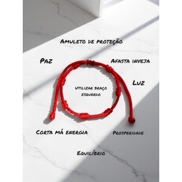 Pulseira sete nós vermelha - proteção