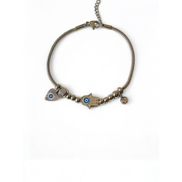 Pulseira Mystic Hamsa prateada– Amuleto da Luz e Proteção