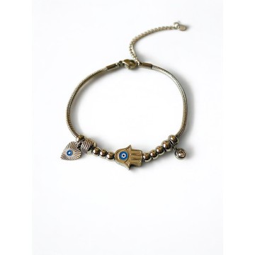Pulseira Mystic Hamsa prateada– Amuleto da Luz e Proteção