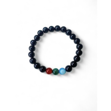 Pulseira Tríade Energética- Onyx e 3 Ágatas