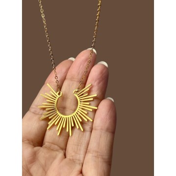 Colar Eva Grande Dourado aço inoxidável