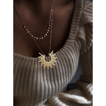Colar Eva Grande Dourado aço inoxidável