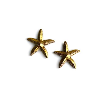 Brincos Estrela do mar aço dourado