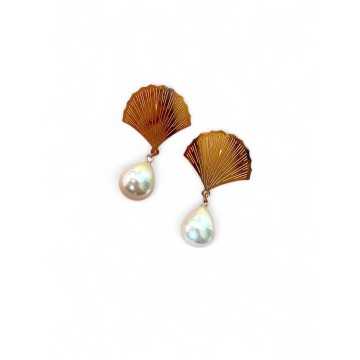 Brincos Gota Pearl aço dourado