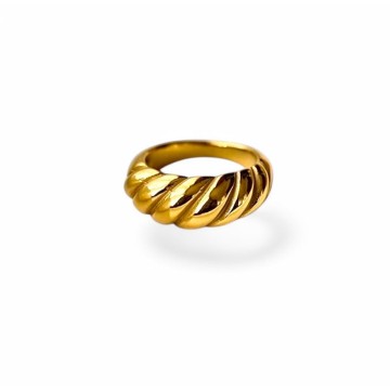 Anel Croissant aço dourado