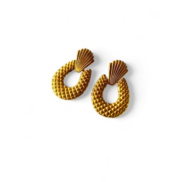 Brincos Pinneaple aço dourado