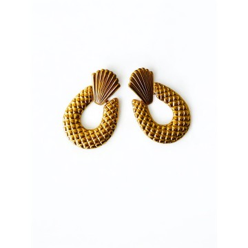 Brincos Pinneaple aço dourado