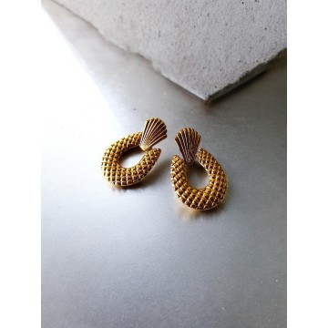Brincos Pinneaple aço dourado