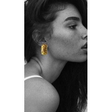 Brincos Moon aço inoxidável dourado