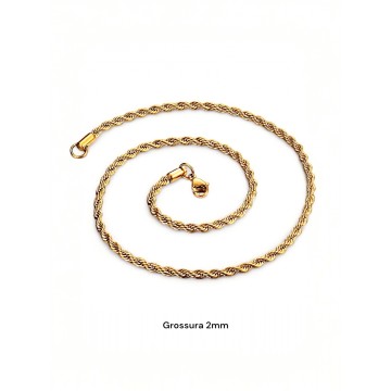Colar dourado Malha Simplicity – 2mm