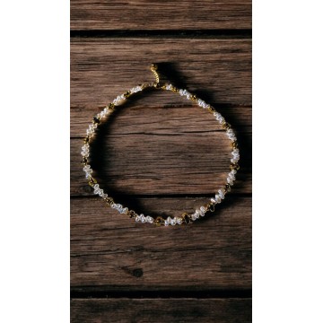 Colar Golden Pearls com hematitas