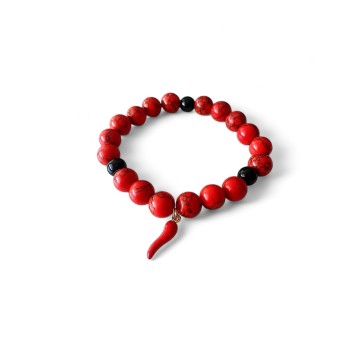 Pulseira Howlita vermelha 10mm