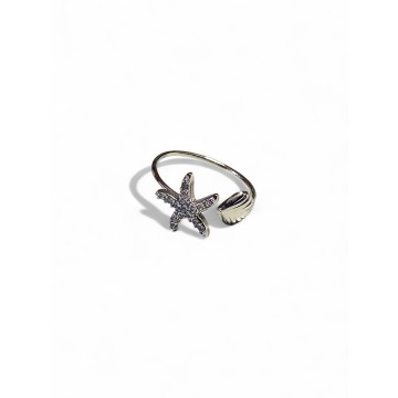 Anel Estrela do Mar Aço ajustável