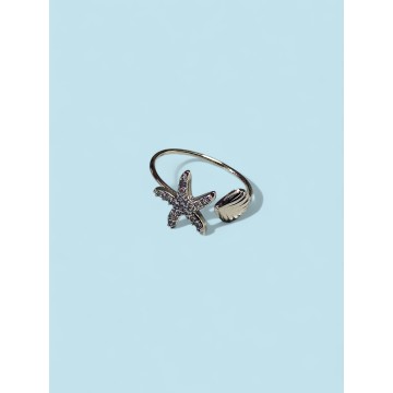 Anel Estrela do Mar Aço ajustável