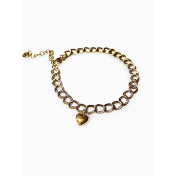 PULSEIRA DE PÉ HEART DOURADA – AÇO INOXIDÁVEL