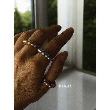 ANEL KARMA AÇO PRATEADO
