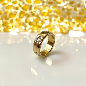 ANEL CLOVER SORTE DOURADO