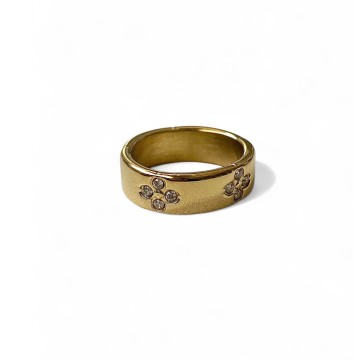 ANEL CLOVER SORTE DOURADO