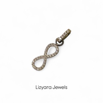 CHARM SÍMBOLO INFINITO AÇO E ZIRCÓNIAS