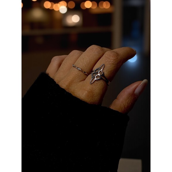 vert ANEL NÓ DA BRUXA PRATEADO AÇO AJUSTAVEL vert ANEL NÓ DA BRUXA PRATEADO AÇO AJUSTAVEL