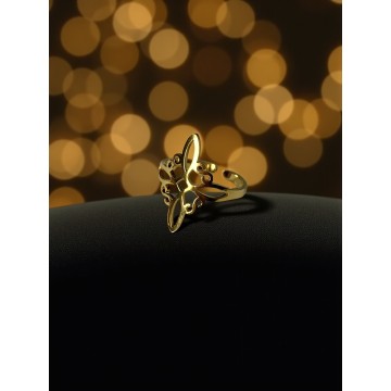 ANEL NÓ DA BRUXA DOURADO AÇO AJUSTÁVEL