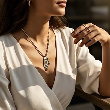 COLAR MÃO DA PROTEÇÃO + OLHO MÍSTICO