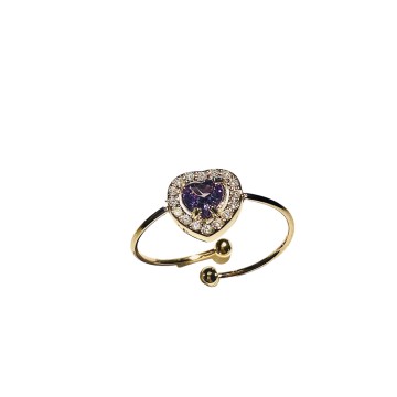 Purple zircon heart ring