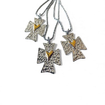 COLAR HEART OF GRACE CROSS – AÇO INOXIDÁVEL