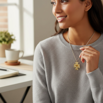 COLAR HEART OF GRACE CROSS – AÇO INOXIDÁVEL