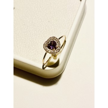 Purple zircon heart ring