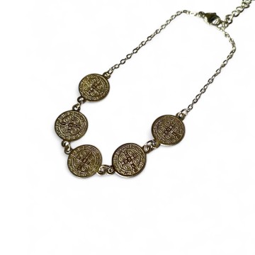 PULSEIRA DAS 5 MEDALHAS DE SÃO BENTO – AÇO INOXIDÁVEL