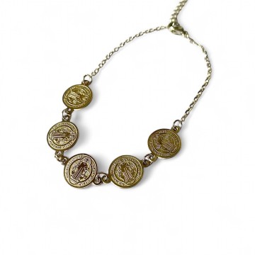 PULSEIRA DAS 5 MEDALHAS DE SÃO BENTO – AÇO INOXIDÁVEL