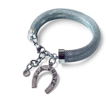 PULSEIRA FERRADURA DA SORTE – AÇO PRATEADO