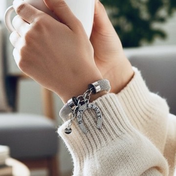 PULSEIRA FERRADURA DA SORTE – AÇO PRATEADO