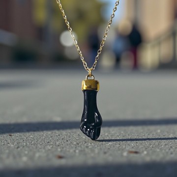 COLAR FIGA PRETA DA SORTE AÇO