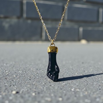 COLAR FIGA PRETA DA SORTE AÇO